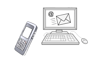 Illustration mit Telefon und Computer