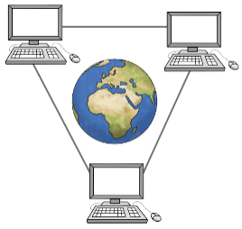Illustration vernetzter Computer