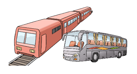 Illustrierte S-Bahn und Bus