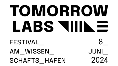 Banner mit Schriftzug "Tomorrow Labs - Festival am Wissenschaftshafen - 8. Juni 2023"