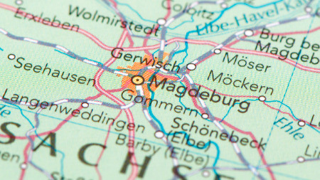 Landkartenausschnitt Magdeburg und Umgebung